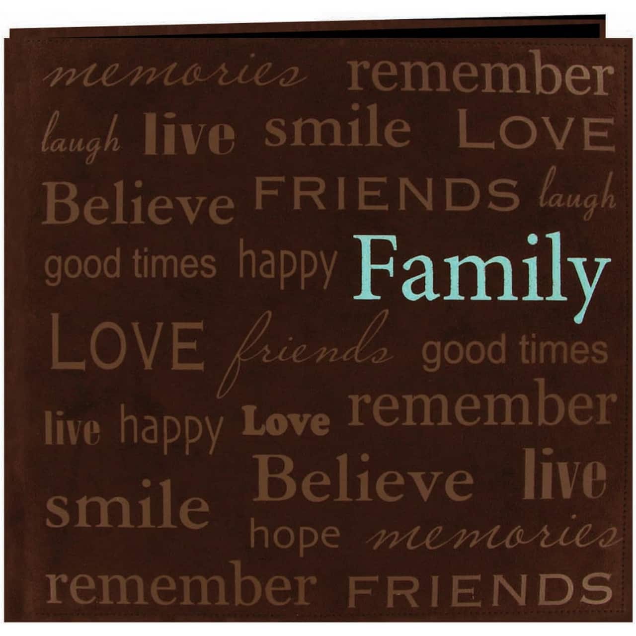 Pioneer® Family Text Faux Suede Post Bound Album, 12" x 12"